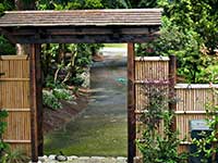 Another view of Japanese style wooden gate