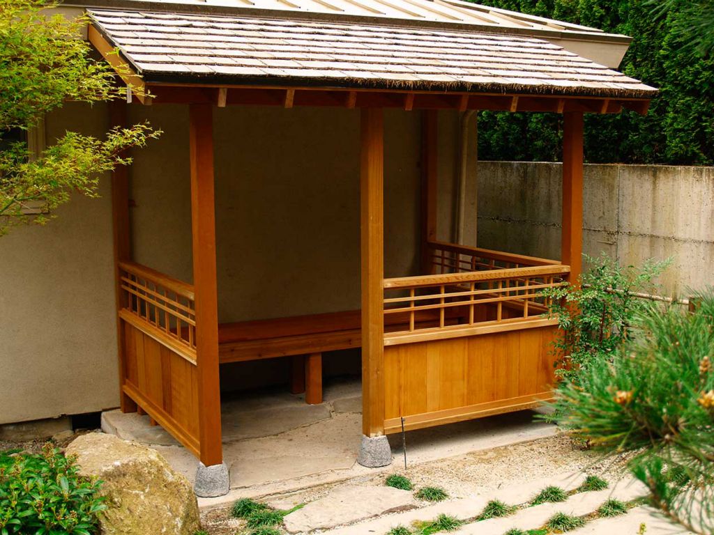 Japanese garden woodwork.